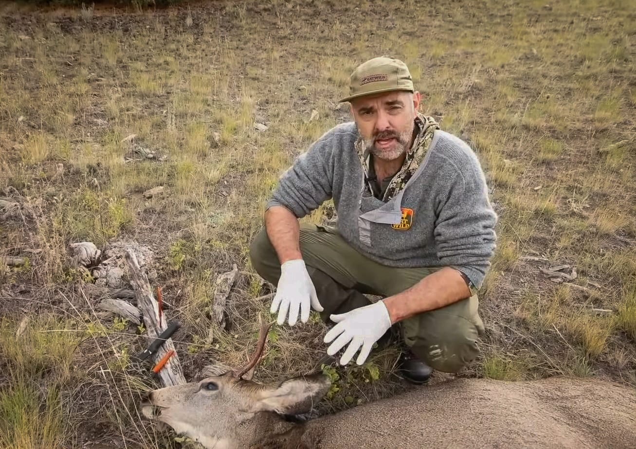 Dylan Eyers with Hunters for BC & Eat Wild CWD Butchering in CWD Region